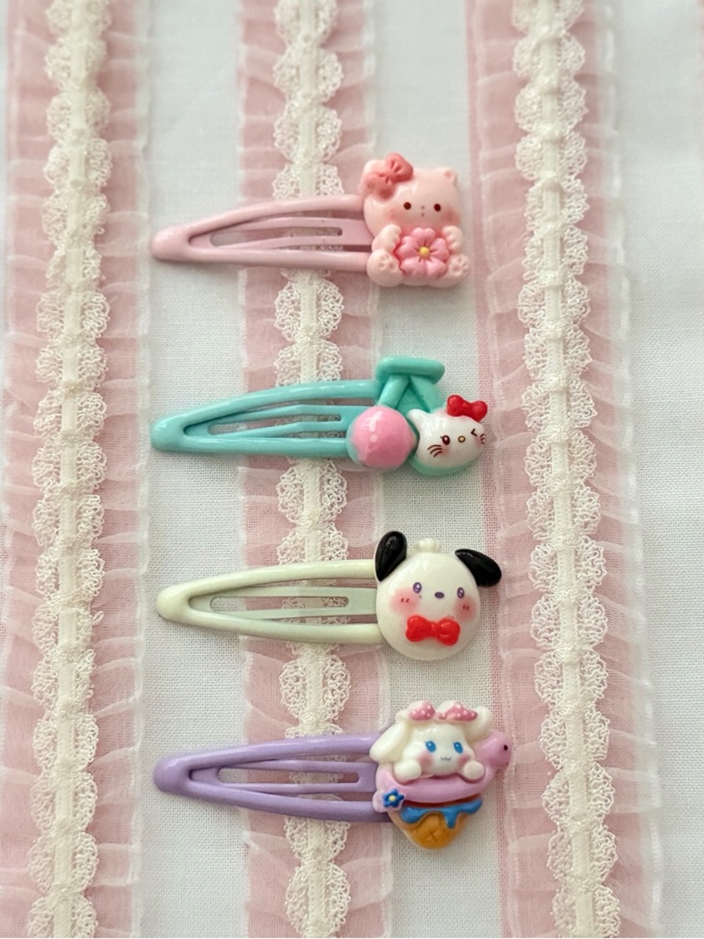 4pcs new hair snap clips for girls